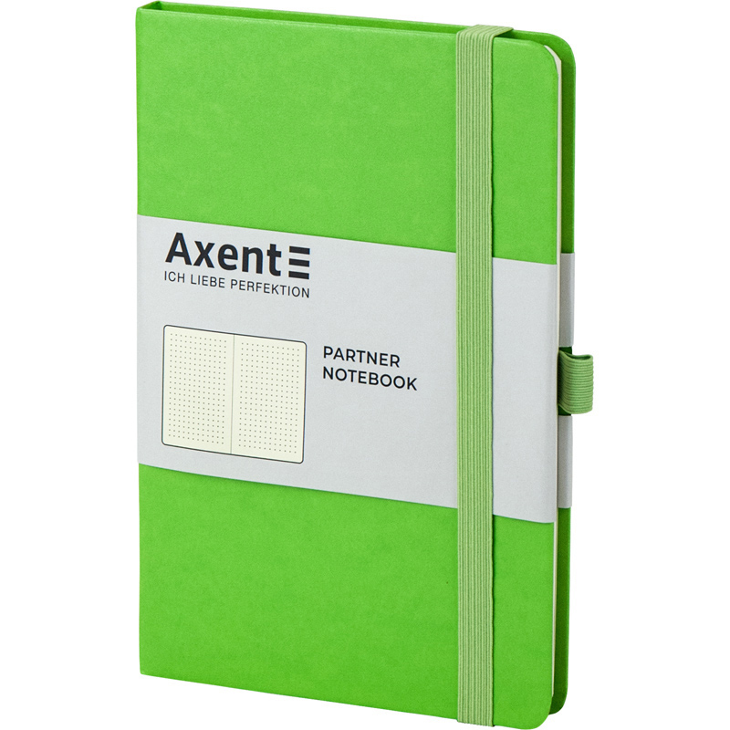 Книга записная Partner А5 (125*195мм.), 96л., линовка - точка, салат. Axent - фото 7