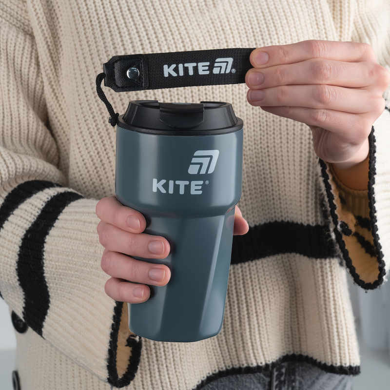Термокружка 450 мл, серая Kite - фото 4