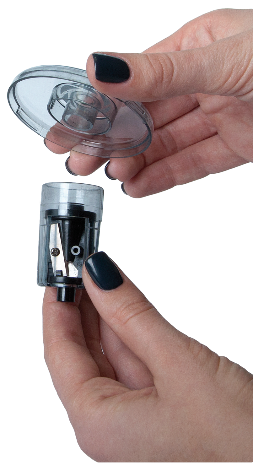 Точилка автоматическая на 1 отверстие, с контейнером, на 2-х елем. питания АА, син. (BM.4796) BuroMax - фото 4