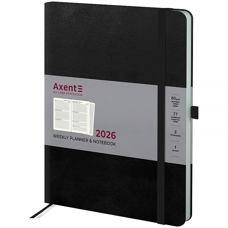Щотижневик 2026 Grand Strong, 195*255мм, чорний Axent - фото 6