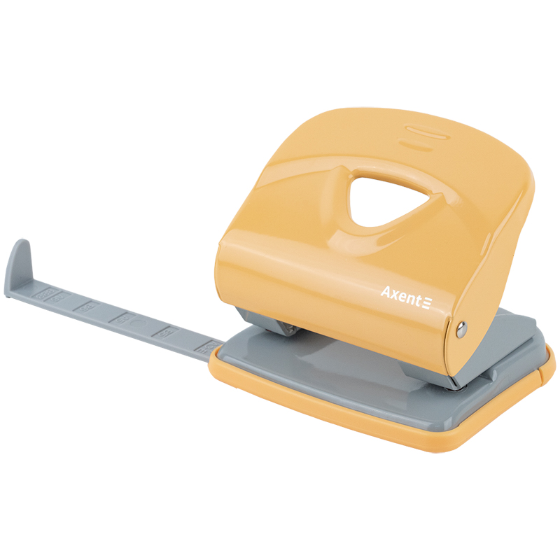 Дырокол на 2 отверстия, до 30 листов Exakt-2 Earth colors, металлический, желтый Axent - фото 3