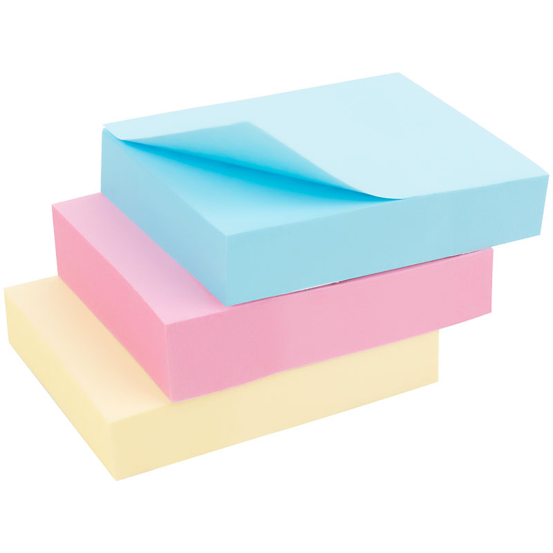 Блок бумаги с клейким слоем 40*50мм.*100 листов, 3шт./уп., пастель mix Axent - фото 3