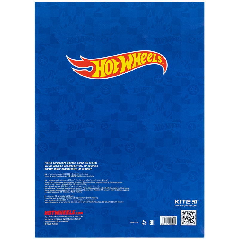 Картон білий. (10арк) A4 «Hot Wheels» Kite - фото 3