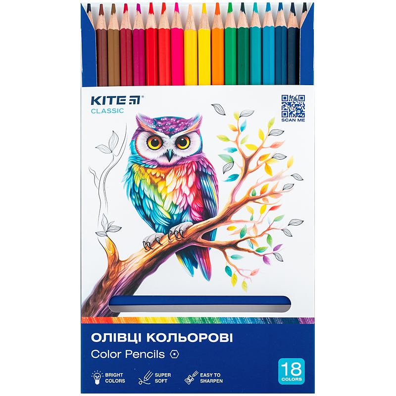 Олівці кольорові, 18 шт. Kite Classic Kite - фото 4