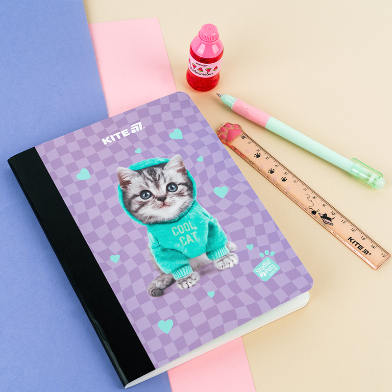 Блокнот з магнітною закладкою, А5, 60 арк., кл., Studio Pets (SP25-192) Kite - фото 3