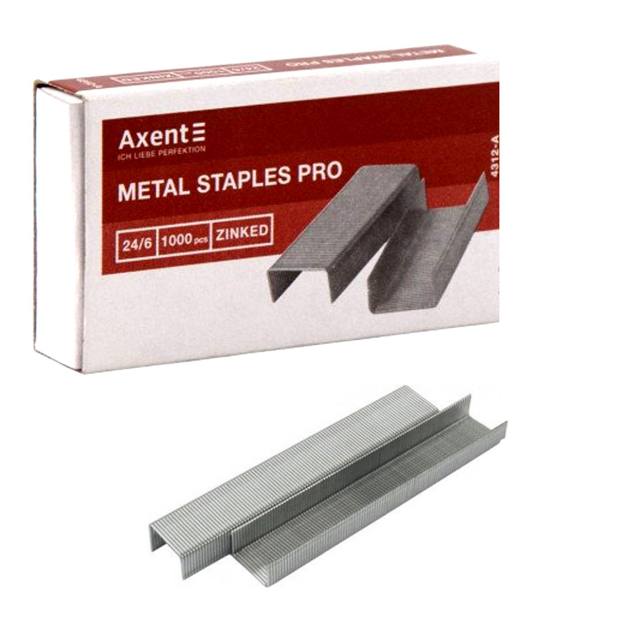 Скоби для степлера 24/6 PRO, 1000шт./уп Axent - фото 3