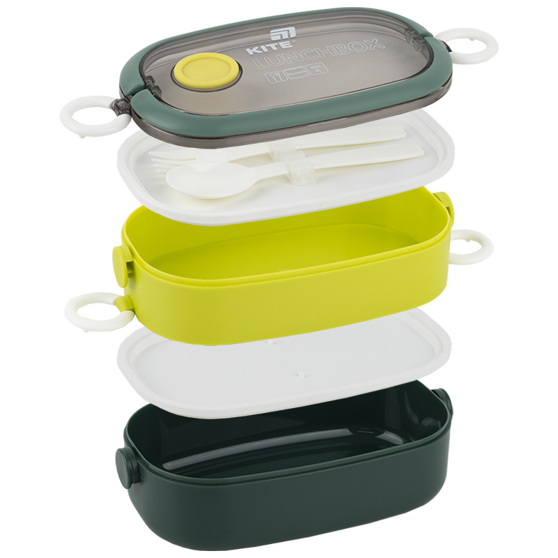 Ланчбокс двойной с наполнением 1600 мл, зеленый (K25-1181-3) Kite - фото 6