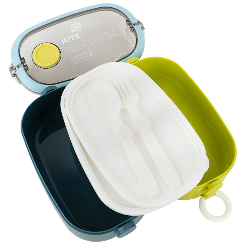 Ланчбокс двойной с наполнением 1600 мл, синий (K25-1181-2) Kite - фото 6