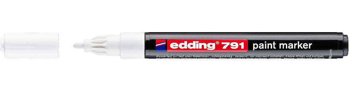 Маркер для маркування усіх поверхонь 791, круглий наконечник 1-2мм., біл. Edding - фото 4