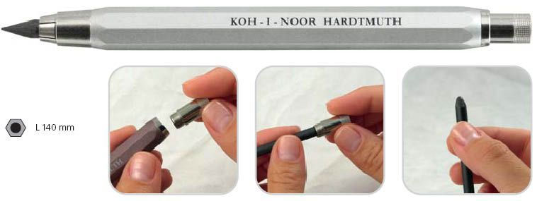 Карандаш цанговый 5,6мм. HARDTMUTH 5340, металлический корпус Koh-i-noor - фото 4