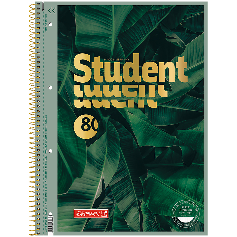 Коледж-блок А4 Premium, клітинка, 80 арк., Jungle., зелен. Brunnen - фото 3