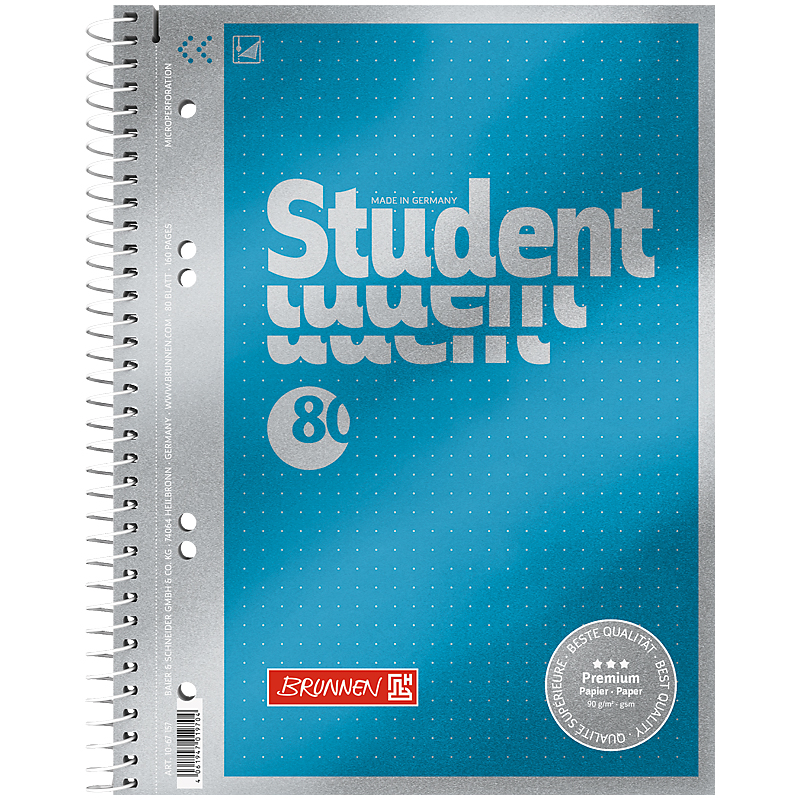 Коледж-блок А5 Premium, крапка., 80 арк., мет. блакит. Brunnen - фото 3