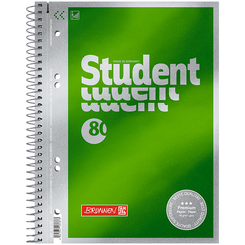 Колледж-блок А5 Premium, нелин., 80 л., зелен. Brunnen - фото 2