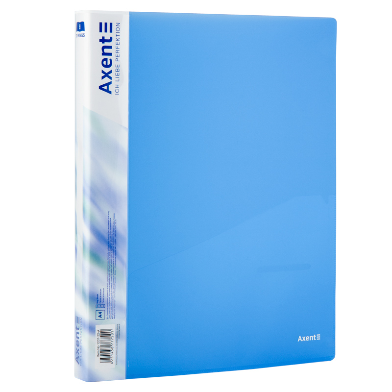 Папка на 2-х кольцах, 25 мм, прозрачная синяя Axent - фото 2