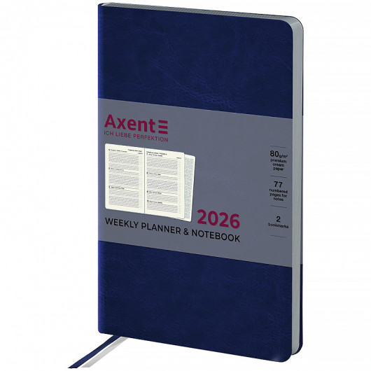 Еженедельник 2026 Partner City Soft, 125*195мм, синий Axent - фото 5