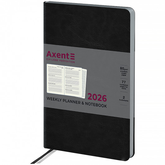 Щотижневик 2026 Partner City Soft, 125*195мм, чорний Axent - фото 5
