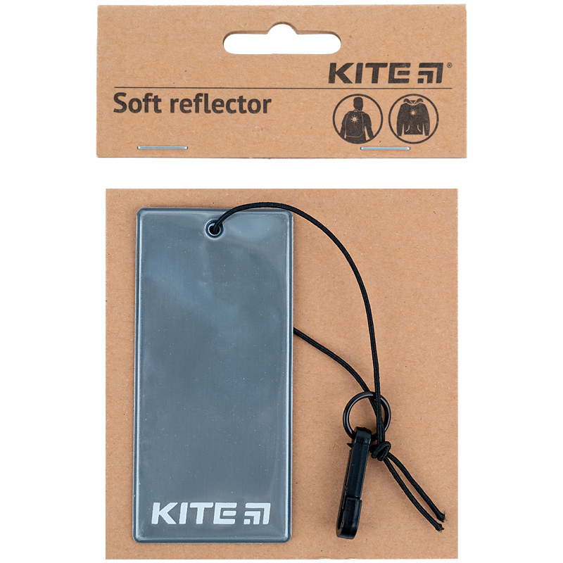 Подвеска мягкая светоотражающая, прямоугольная, темно-серая Kite - фото 3