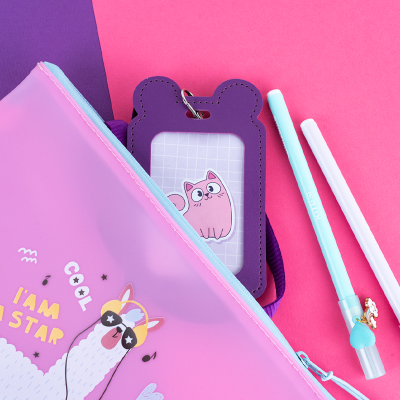 Бейдж на шнурке вертикальный, фиолетовий Kite - фото 4