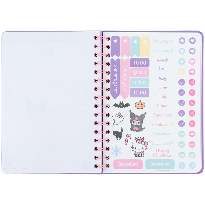 Ежедневник на спирали, твердая обложка, Hello Kitty-1 (HK25-438-1) Kite - фото 5
