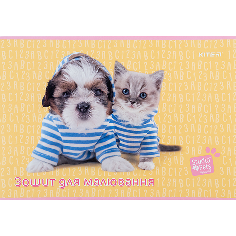 Тетрадь для рисования, 12 л., скоба, софт тач + УФ лак, «Studio Pets» Kite - фото 9
