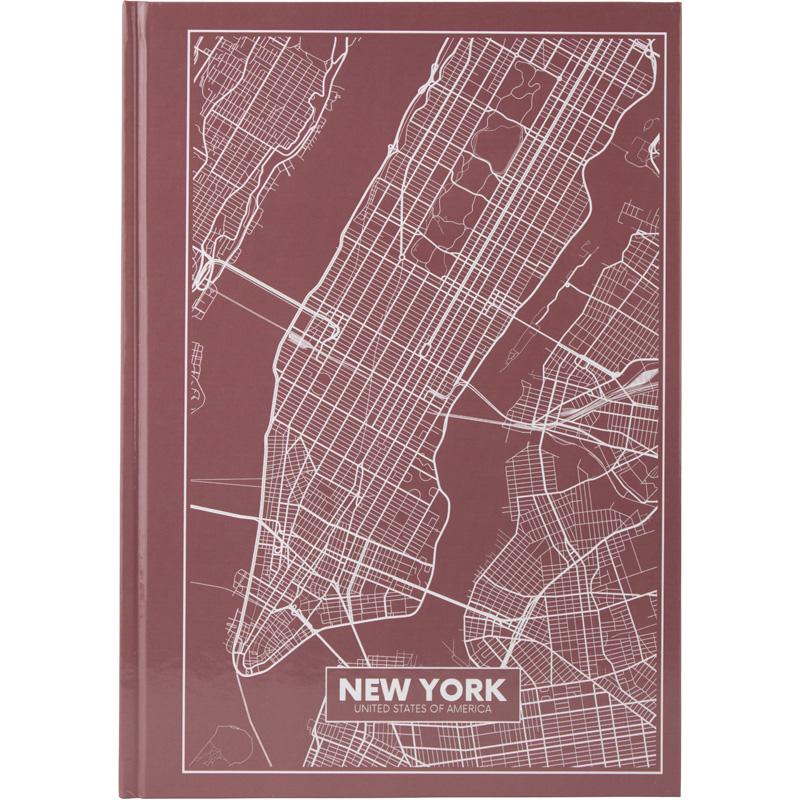 Книга учета 96л. твердый переплет, офсет, серия Maps New York, клетка, коричн. Axent - фото 4