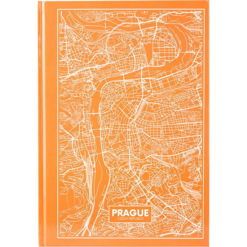 Книга учета 96л. твердый переплет, офсет, серия Maps Prague, клетка, оранж. Axent - фото 4