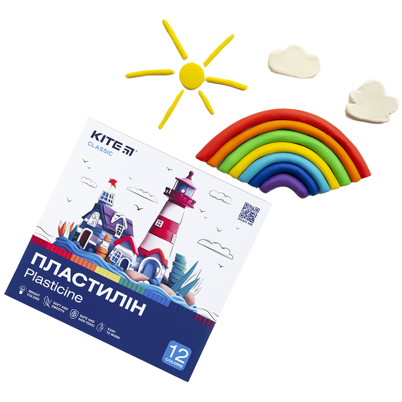 Пластилін, 12 кольорів, 240 г. Kite Classic Kite - фото 4