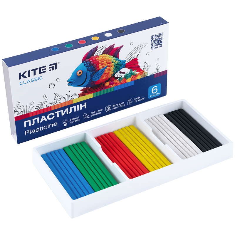 Пластилін, 6 кольорів, 120 г. Kite Classic Kite - фото 4