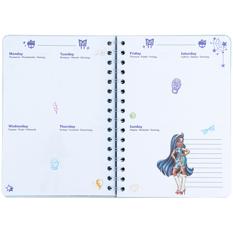 Щоденник на спіралі, тверда обкладинка, Monster High (MH25-438) Kite - фото 8