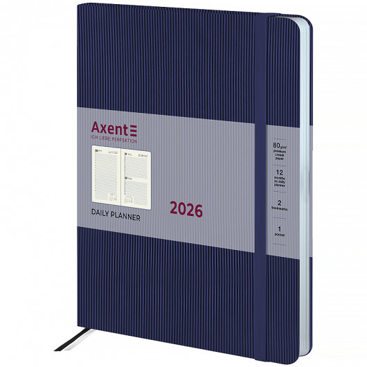 Ежедневник  2026 Grand Lines, 195*255, синий Axent - фото 2