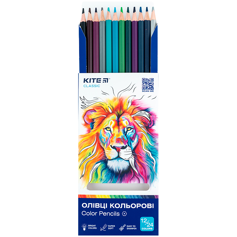 Олівці кольорові двосторонні, 12 шт. Kite Classic Kite - фото 4
