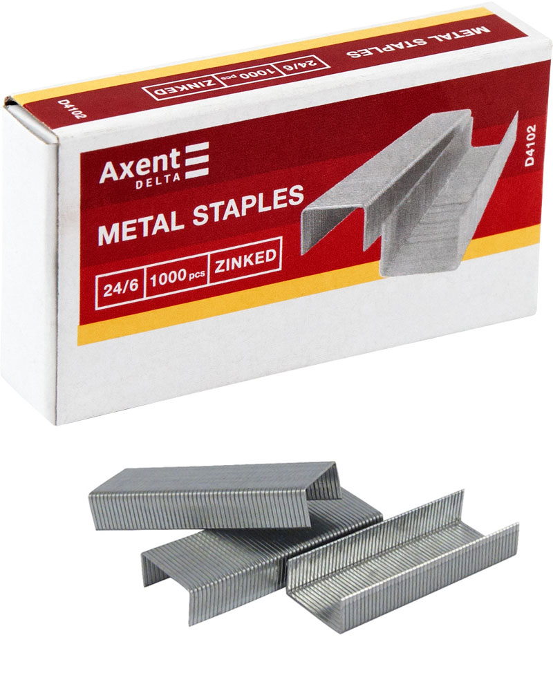 Скобы для степлера 24/6, 1000шт./уп. Axent Delta - фото 2