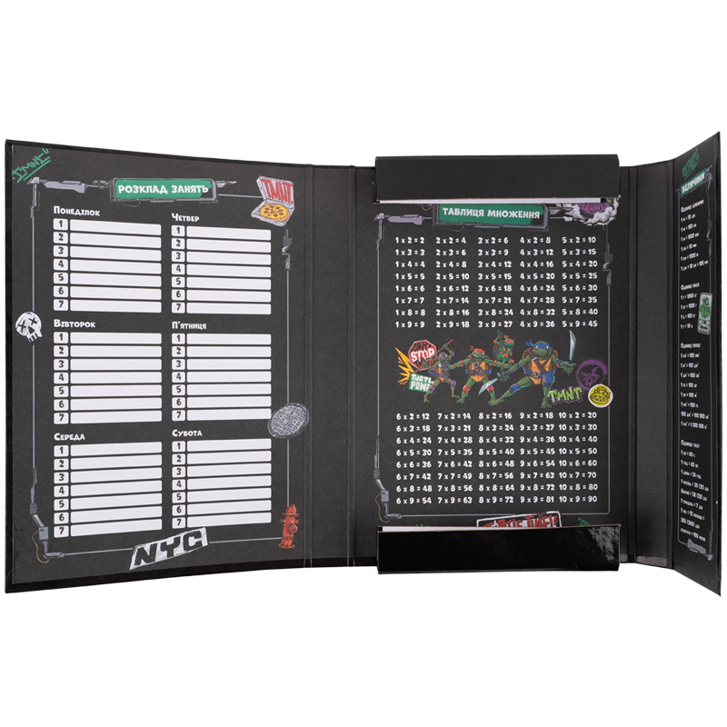 Папка для зошитів В5 на гумці картон, Ninja Turtles (NT25-210) Kite - фото 3