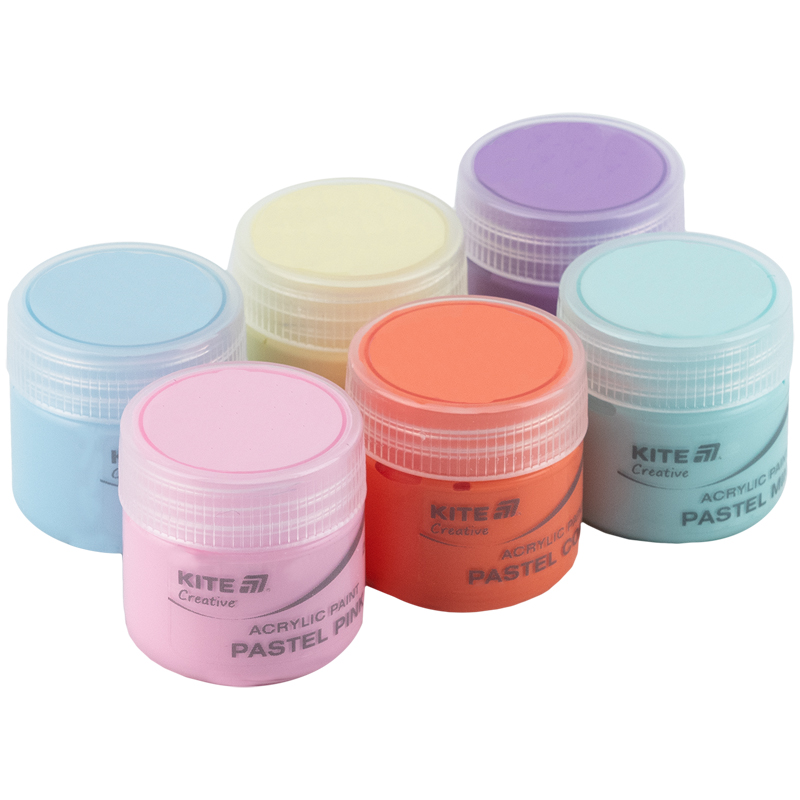 Фарби акрилові, 6 пастельних кольорів, 20 мл, Kite Creative (K-272) Kite - фото 4