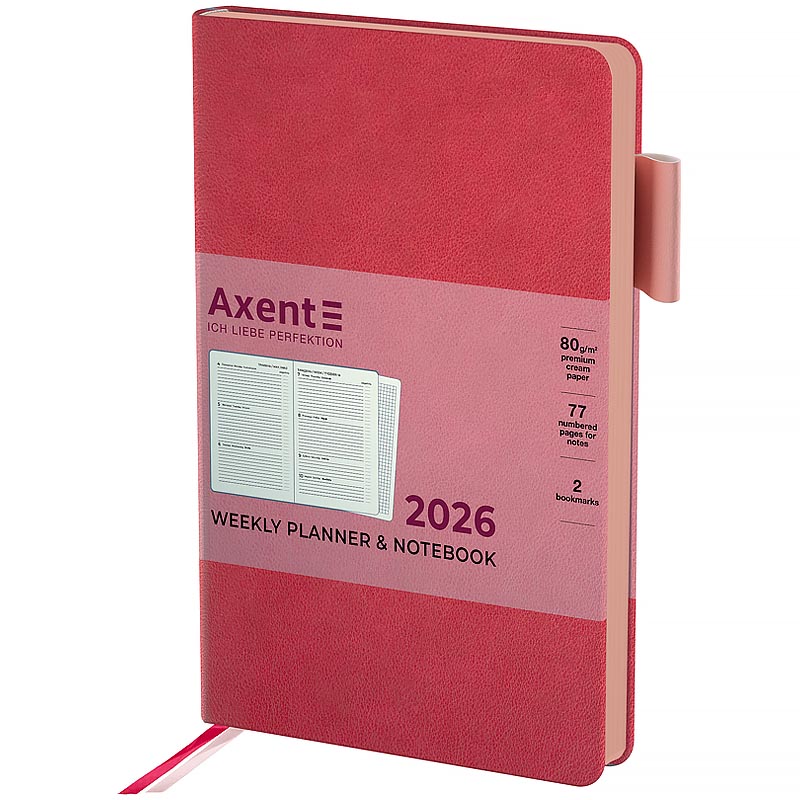 Щотижневик 2026 Partner Soft Muse, 125*195мм, рожевий Axent - фото 3