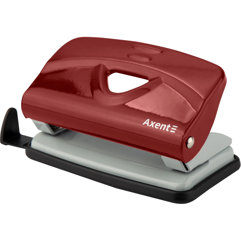 Дырокол на 2 отверстия, до 10 листов Exakt-2, металлический, красн. Axent - фото 4
