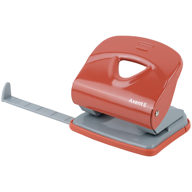 Дырокол на 2 отверстия, до 30 листов Exakt-2 Earth colors, металлический, коралловый Axent - фото 2