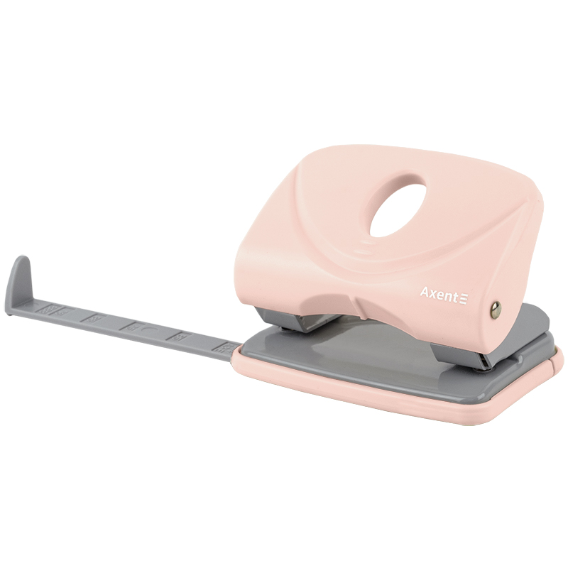 Діркопробивач на 2 отвори, до 20 аркушів Welle-2 Pastelini, пластиковий, рожев. Axent - фото 2