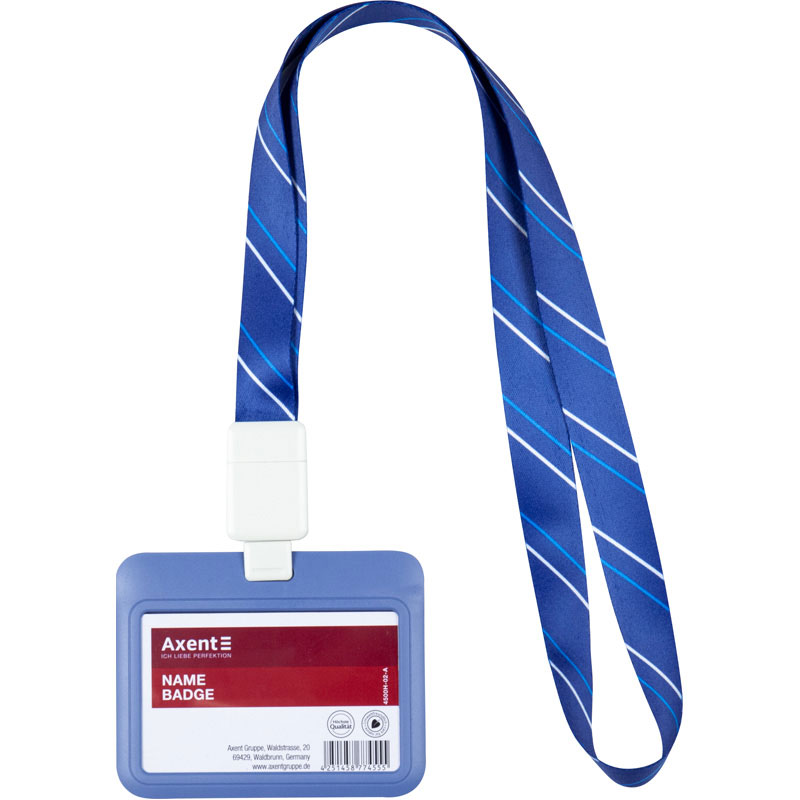 Бейдж-слайдер горизонтальний 85*54мм., ABS пластик, син. Axent - фото 4