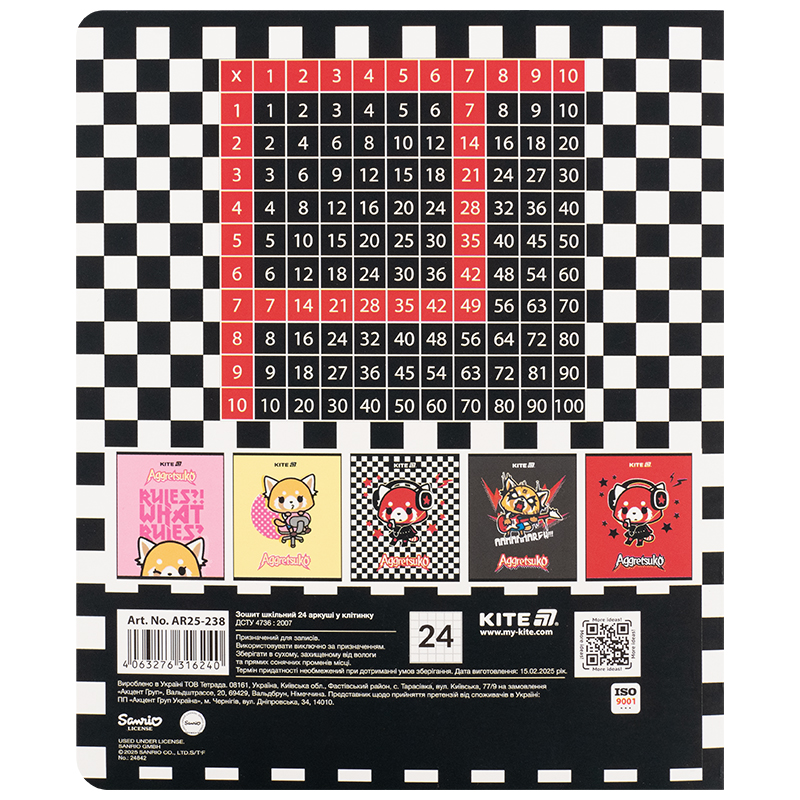 Зошит 24 арк., кл., софт тач + УФ лак, Aggretsuko (AR25-238) Kite - фото 17