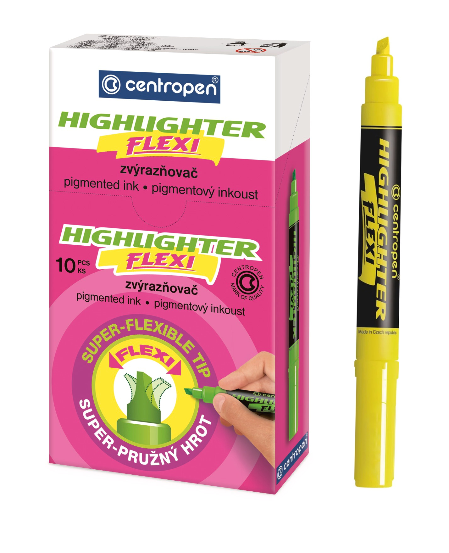 Маркер текстовый Highlighter Flexi 8542, 1-5мм.,  желт. Centropen - фото 4