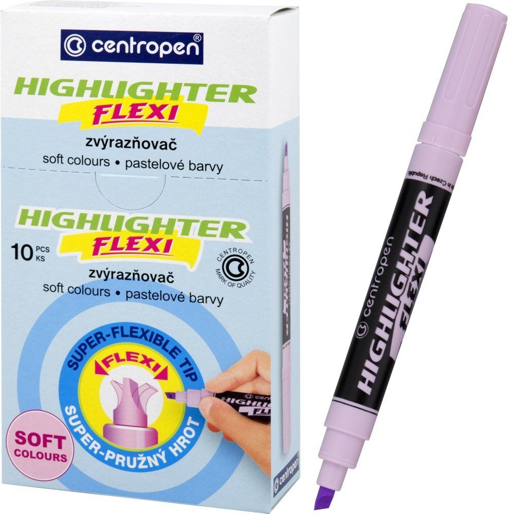 Маркер текстовый Highlighter Flexi 8542, 1-5мм., пастельный лилов. Centropen - фото 4