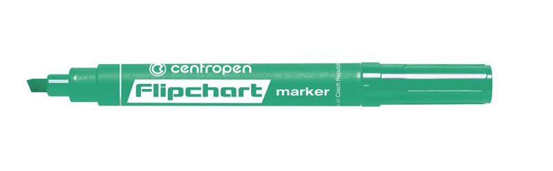 Маркер для флипчарта (по бумаге) клиновидное острие 1-4,6мм. 8560, зелен. Centropen - фото 2