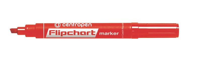 Маркер для флипчарта (по бумаге) клиновидное острие 1-4,6мм. 8560, красн. Centropen - фото 4
