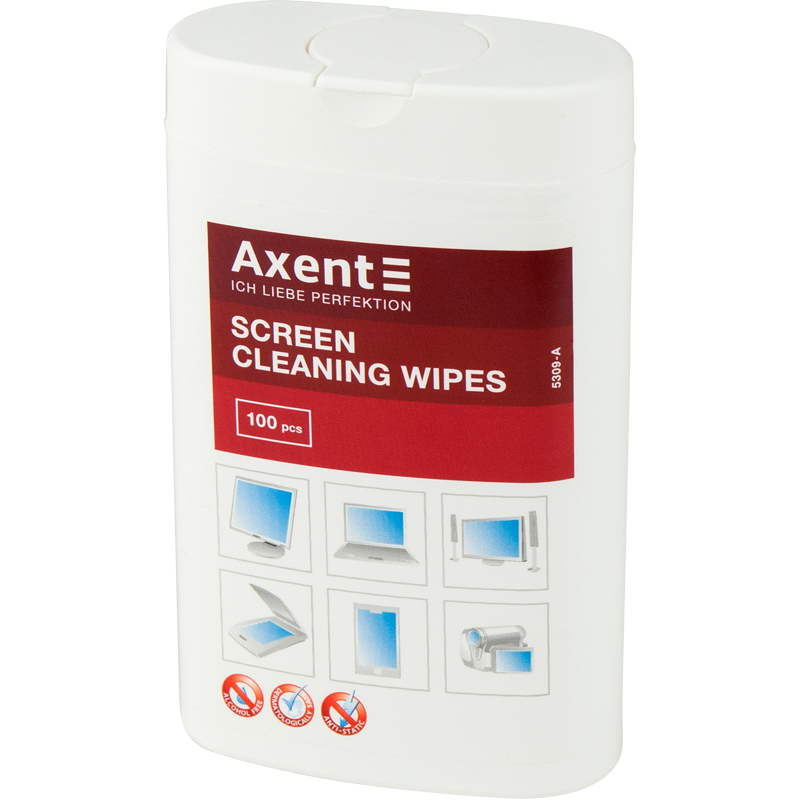 Салфетки влажные для чистки мониторов TFT/PDA/LCD, бокс компактн. 100шт. (5309-A) Axent - фото 3