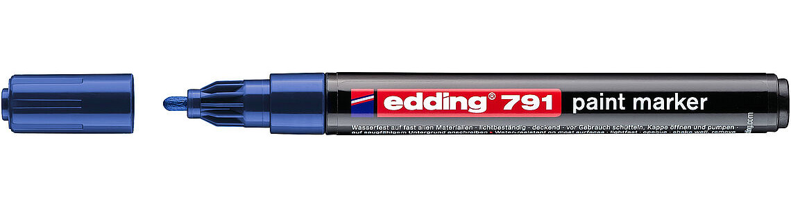 Маркер для маркировки любых поверхностей, термостойкий 791, 1-2мм., син. Edding - фото 5
