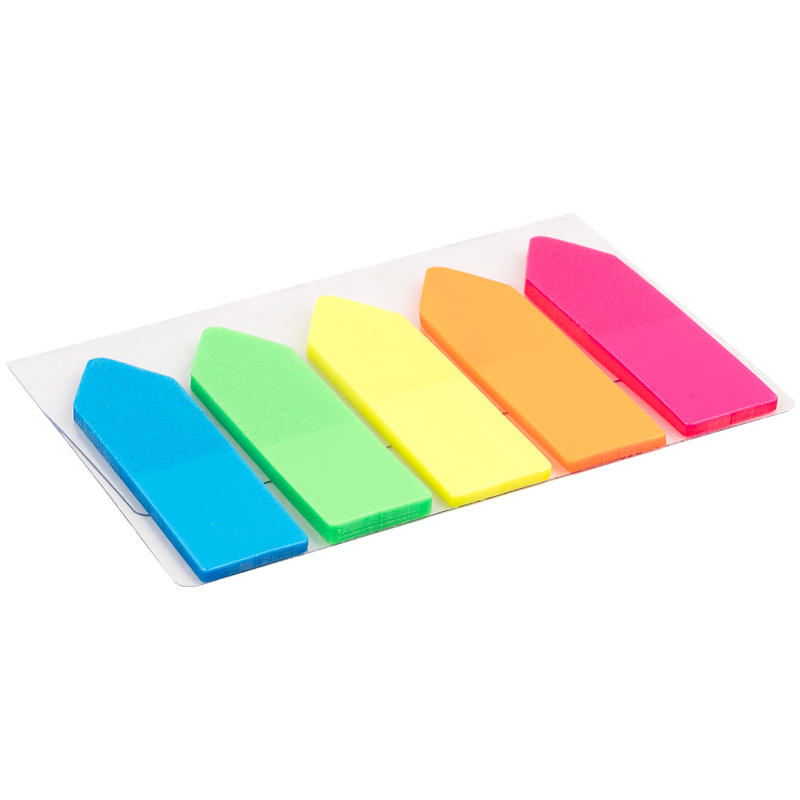 Закладки-стрелки пластиковые 12х45мм., 125шт., 5 цветов по 25 листов, неон Axent Delta - фото 2