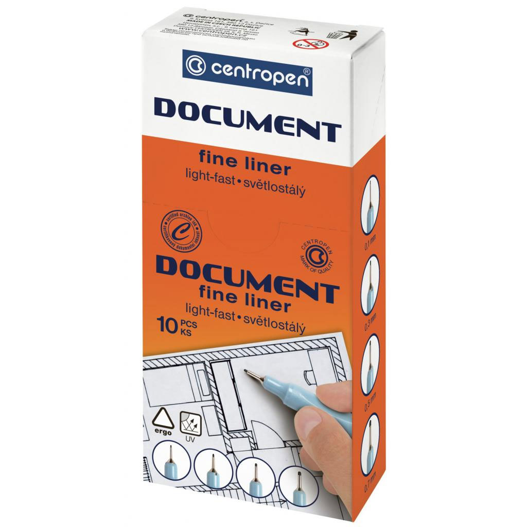 Лінер Document 0.25мм.,2631 корпус блакит., стрижень, чорн. Centropen - фото 4