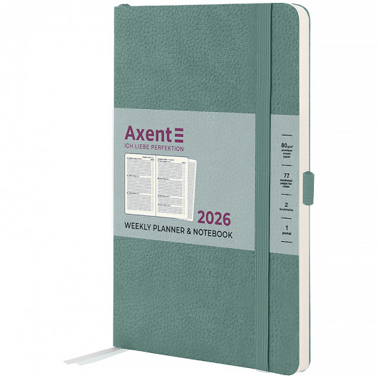 Щотижневик 2026 Partner Soft Skin, 125*195мм, сіро-лазурний Axent - фото 3