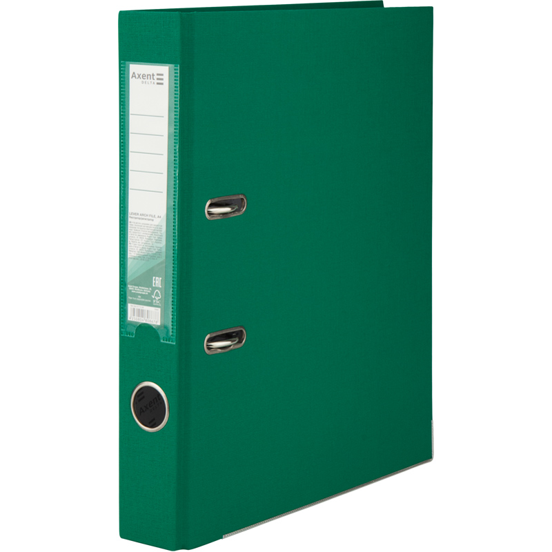 Регистратор 5см. А4 (PP), односторонний, зелен. Axent Delta - фото 3